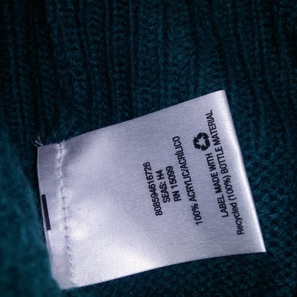 Covington Sweater Womens Small Teal Chunky Knit Cowl Neck Long Sleeve Pit to Pit - Picture 9 of 9